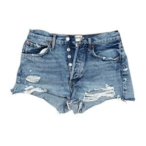 AGOLDE Parker Clutch Ripped Distressed 2" Denim Jorts Jean Shorts Womens 25